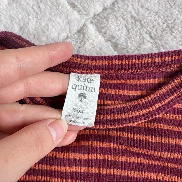 Kate Quinn | "Autumn Stripe" Skinny Rib Lapneck Footie | Size 3-6 Months - Picture 7 of 10